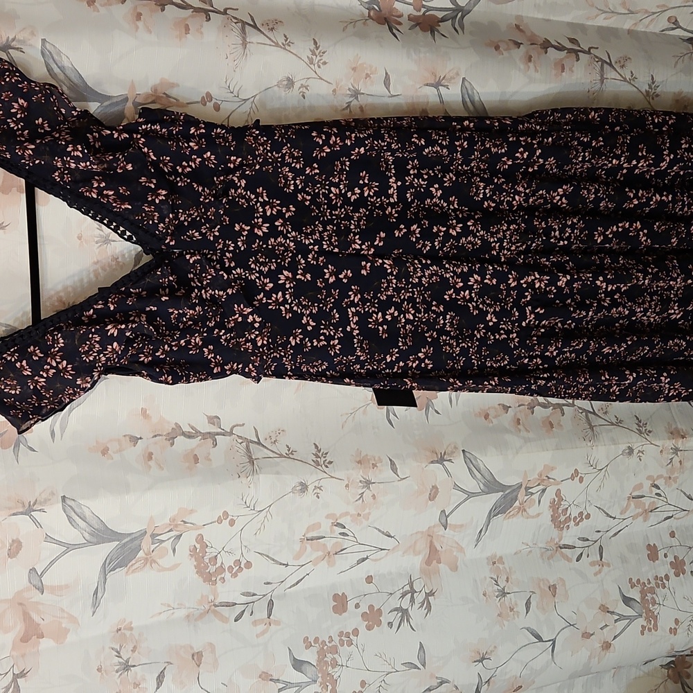 Lulu's Navy Blue and Pink Floral Maxi Dress - Picture 5 of 10